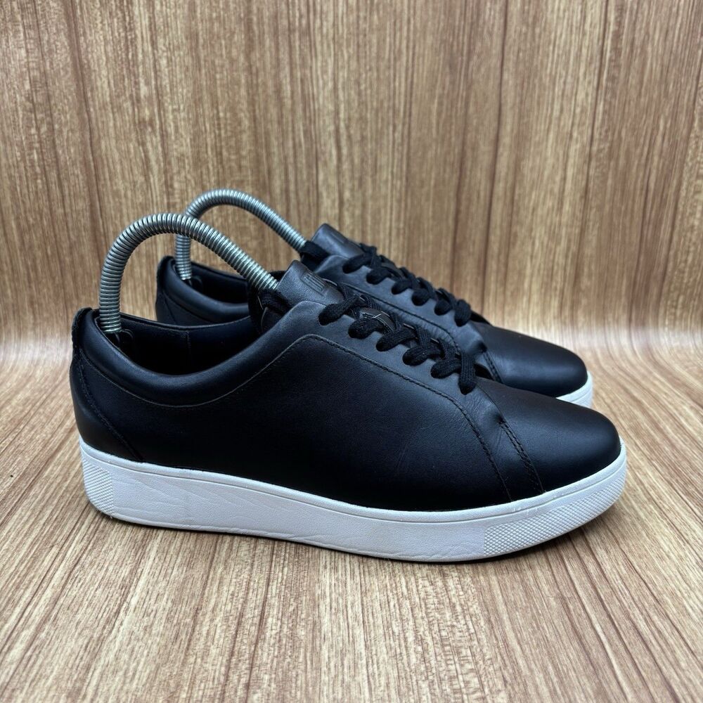 FITFLOP Womens Sneakers‎ Size 7 M Black Rally Leather Comfort Shoes